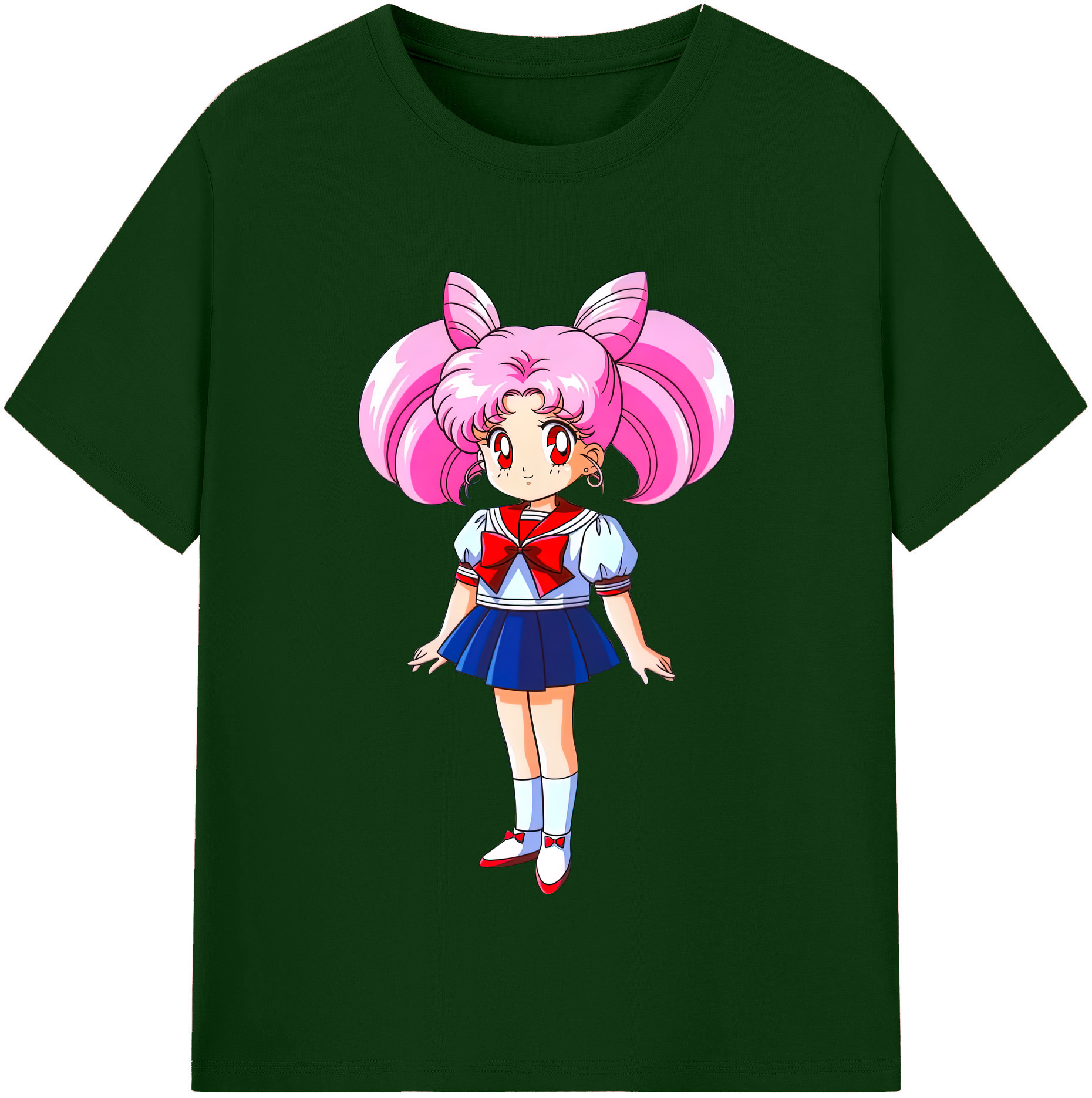 （画像用） 美少女戦士セーラームーン ちびうさ Sailor Moon Chibiusa Tsukino Usagi Small Lady Serenity 綿100％半袖Tシャツ（フロントプリント）